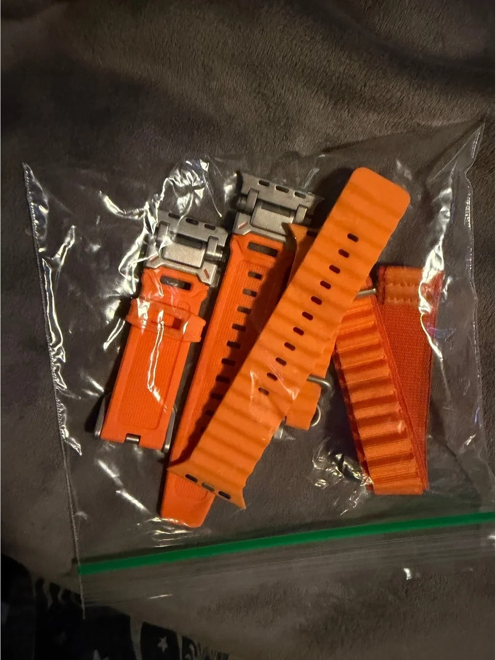Set of Orange Replacement Watch Straps with Metal Clasps